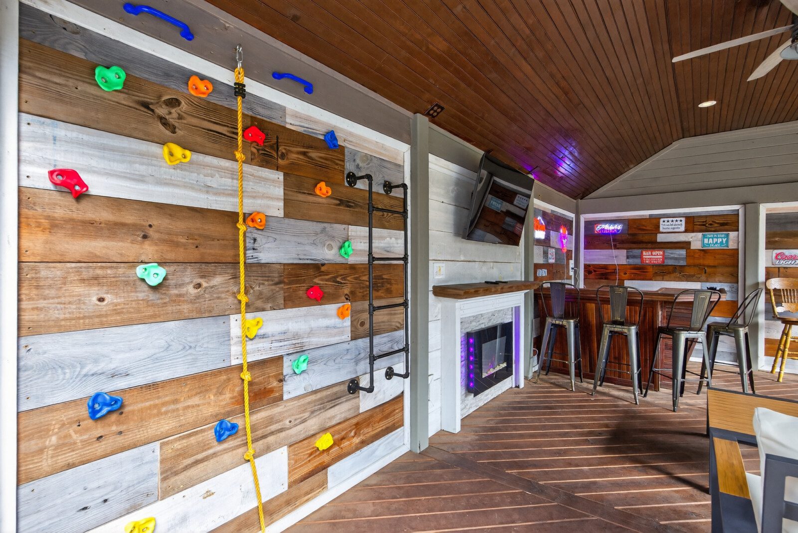 Lake Conroe waterfront dock at sunset