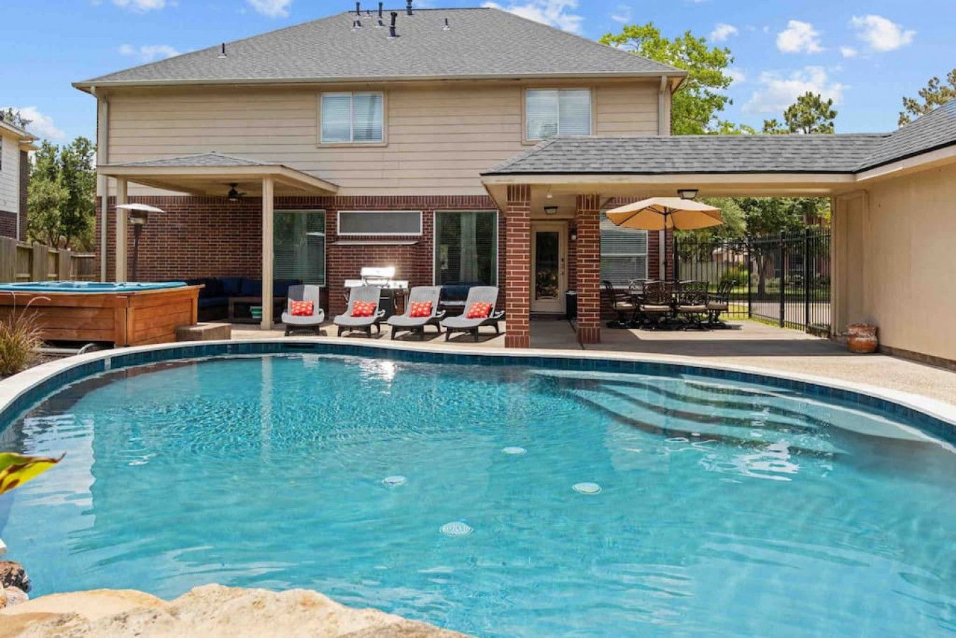 Cypress TX pool house vacation rental managed by Breezy Vacation Rentals